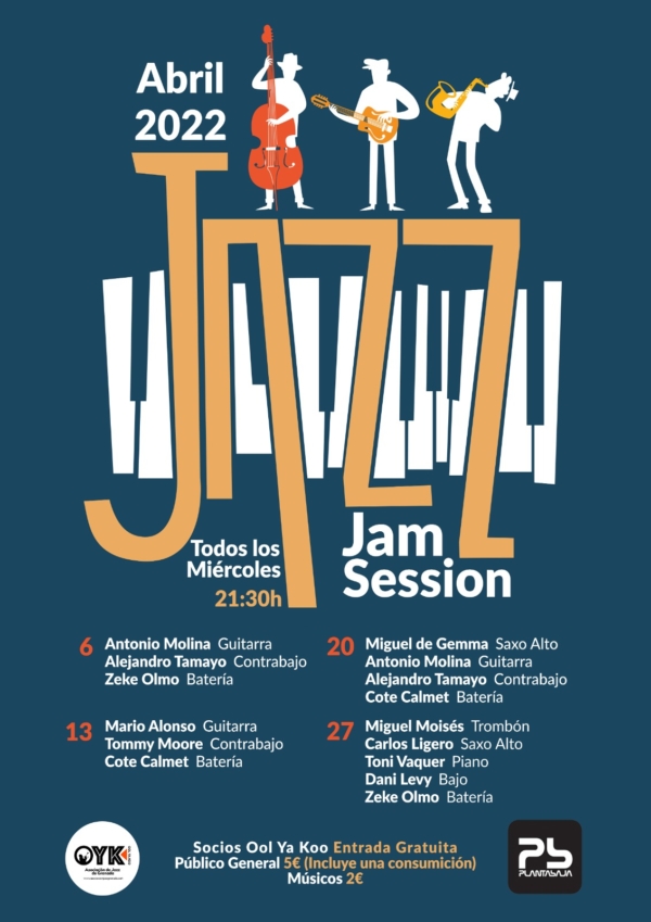 JAZZ JAM SESSION (TODOS LOS MIERCOLES) (27.04.22) Planta Baja