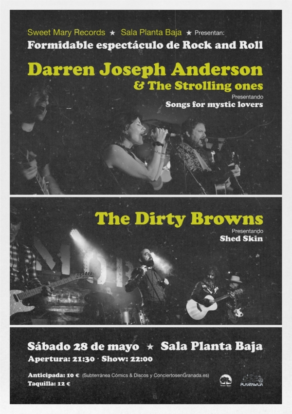 Fiesta Sweet Mary Records Darren Joseph Anderson & The Strolling Ones + The Dirty Browns (28.05.22) Planta Baja